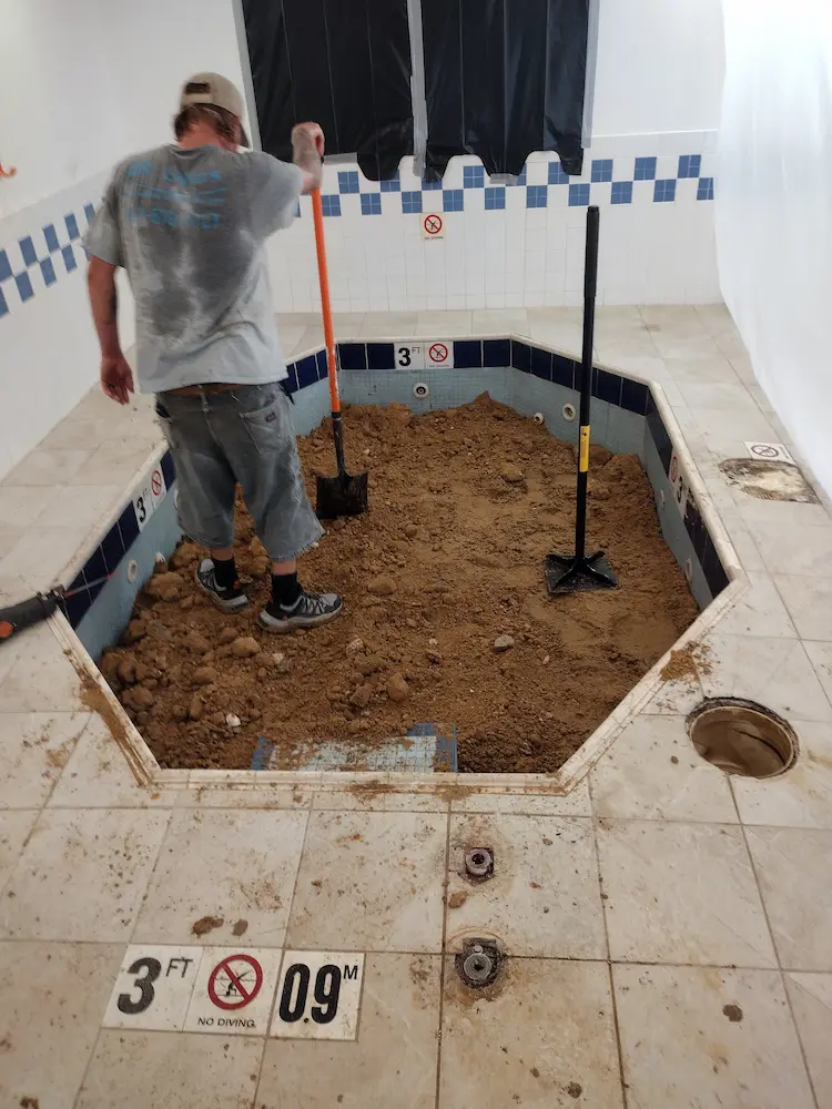 Inground concrete filling job