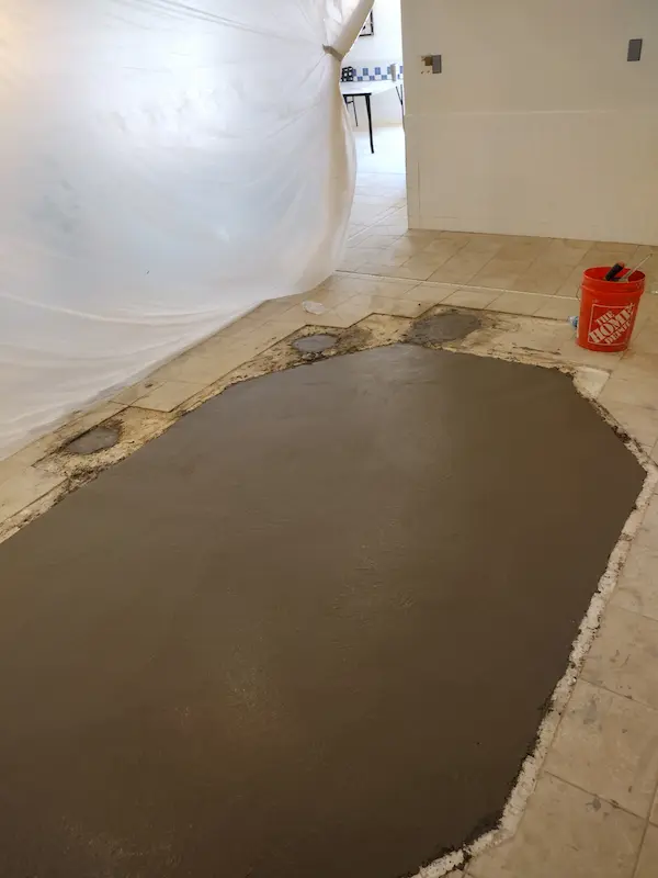 Filling in a hotel hot tub