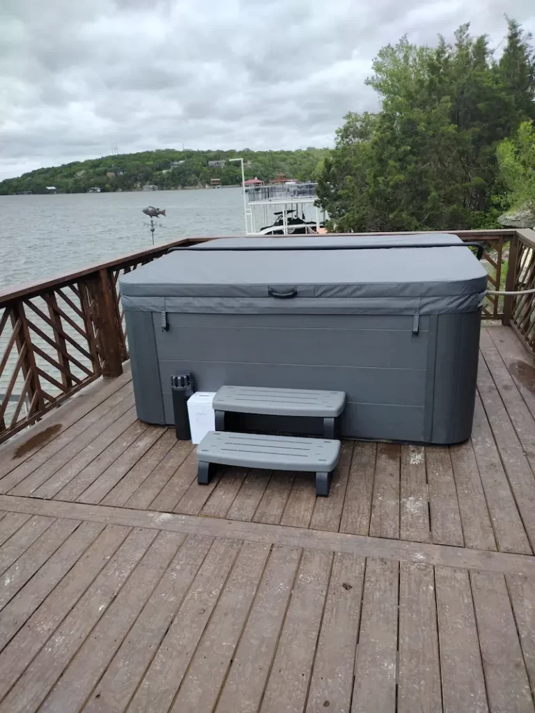 Vita Spa hot tub installed on a deck
