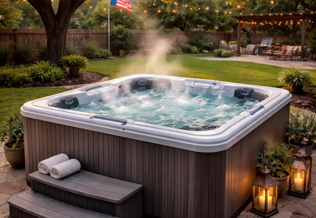 Image of an above-ground hot tub for the article about hot tub installation in Stephenville, TX