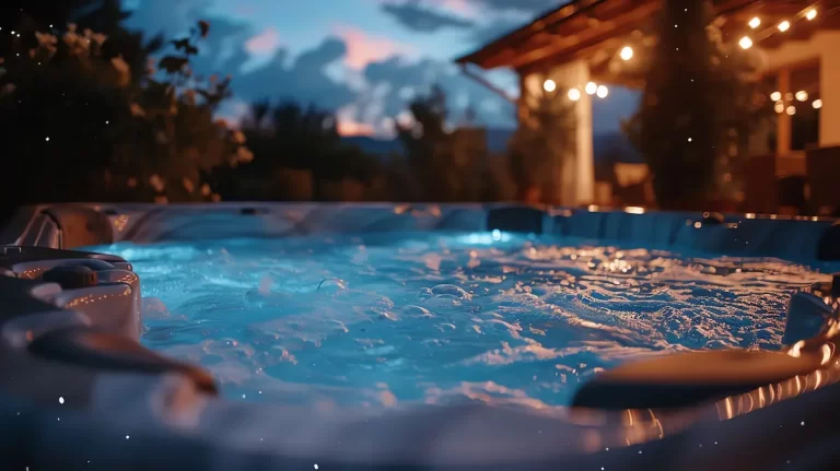 Picture of a hot tub on a cool night for the blog about hot tub prices in Weatherford, Texas