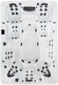 982 model large dual lounge hot tub top down